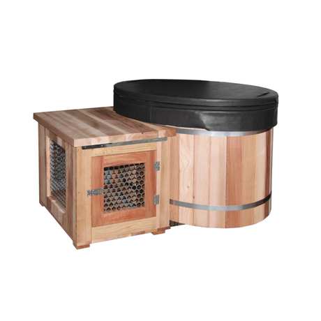 Cold Plunge Ice Bath Tub Solid wood Hot And Cold Bath Spa Tub With Stainless Liner For Therapy