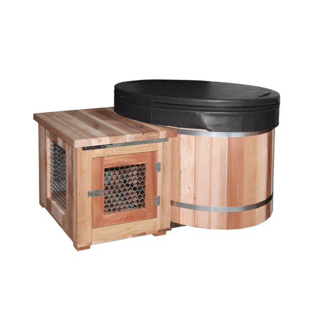 Cold Plunge Ice Bath Tub Solid wood Hot And Cold Bath Spa Tub With Stainless Liner For Therapy