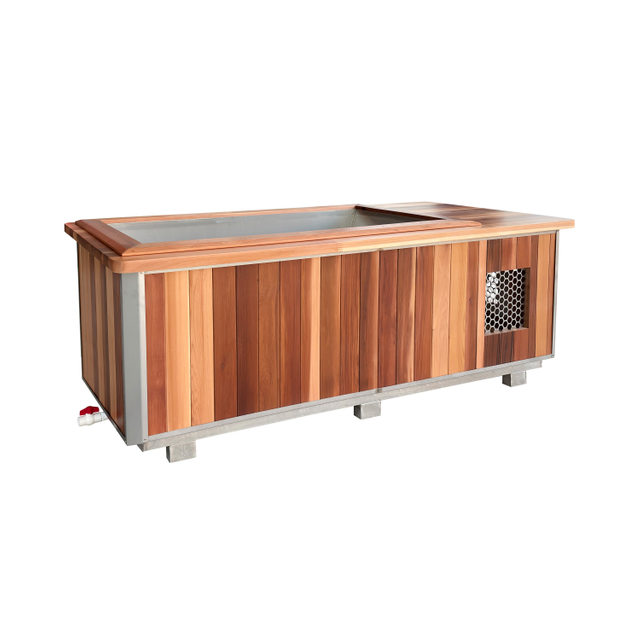 Cold Plunge Ice Bath Tub Solid wood Hot And Cold Bath Spa Tub With Stainless Liner For Therapy