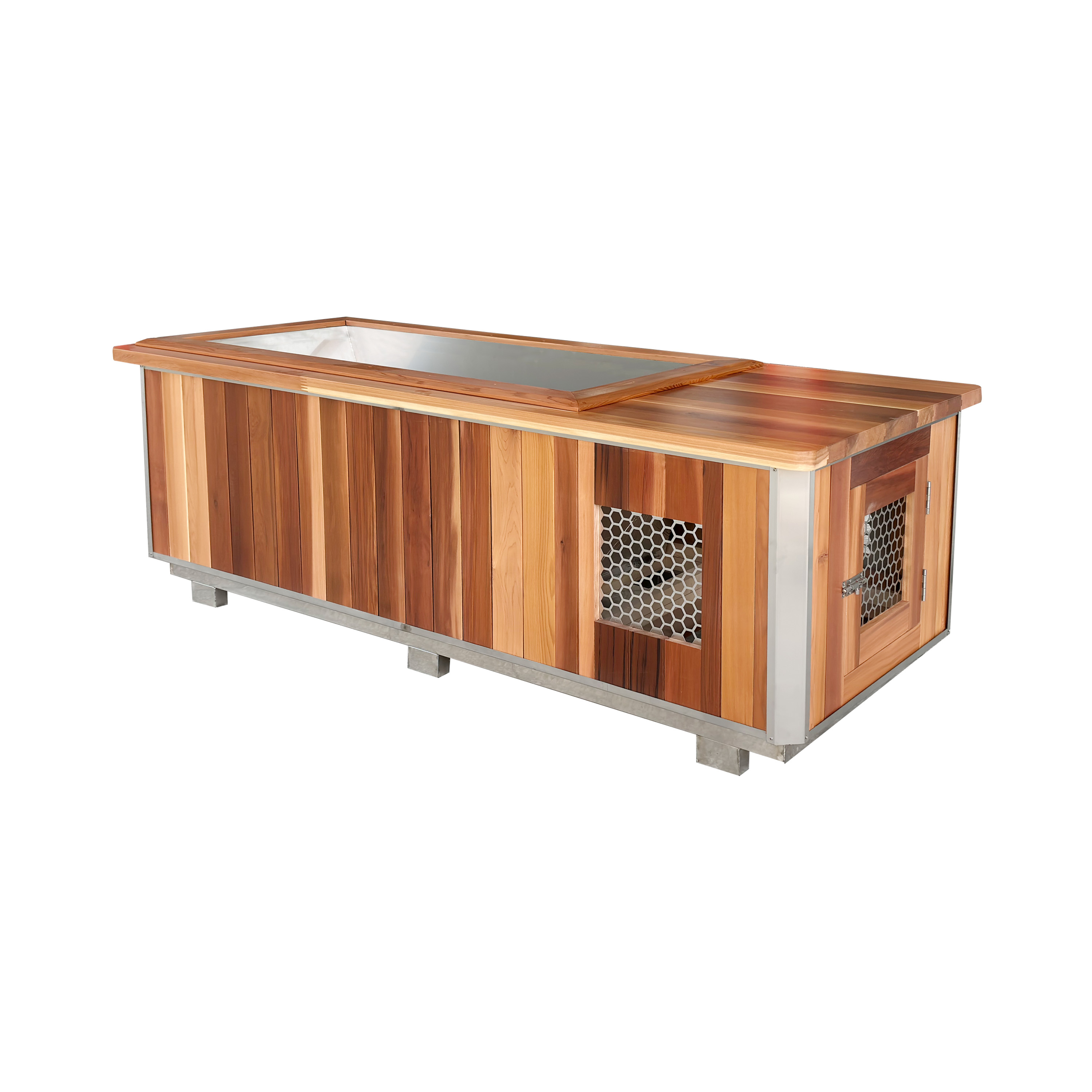 Cold Plunge Tub: Solid Wood, Stainless Liner, Therapy